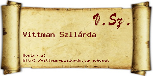 Vittman Szilárda névjegykártya